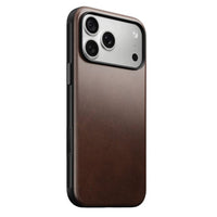 NOMAD Leather Case for iPhone 18 Pro - Rustic Brown Horween