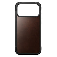 NOMAD Rugged Leather case for iPhone 18 Pro/17 Pro - Rustic Brown Horween