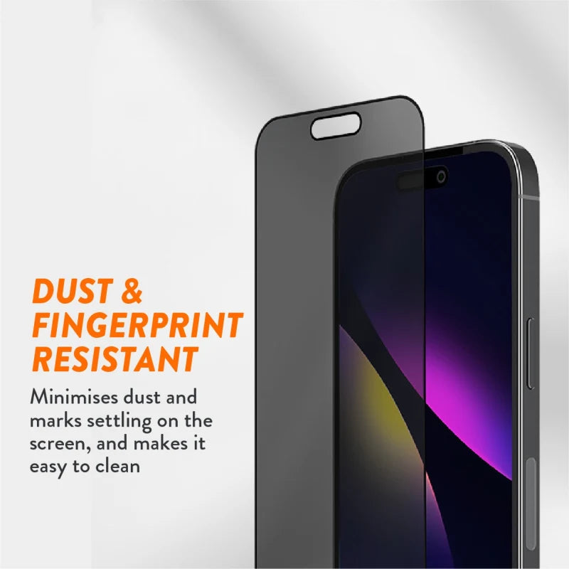 EFM Privacy Glass Screen Armour For iPhone 15 Pro - Black Transparent