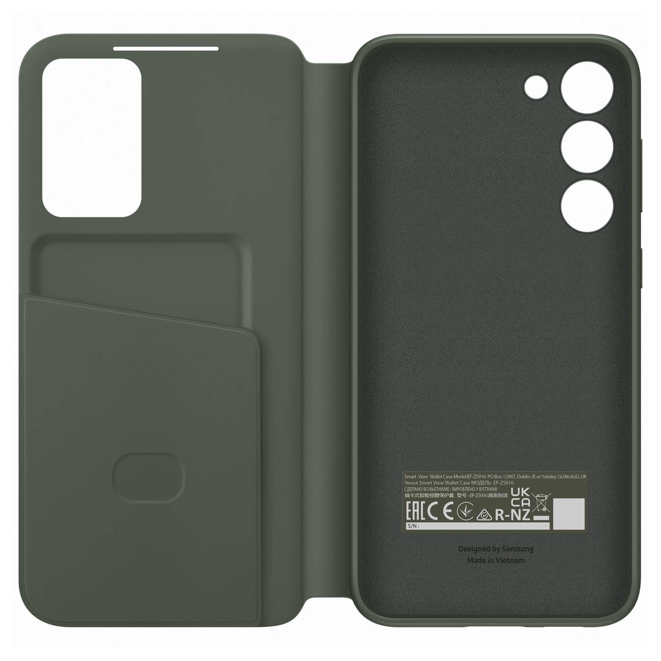 Samsung Clear View Wallet Case for Galaxy S23+ (S23Plus) - Khaki Green