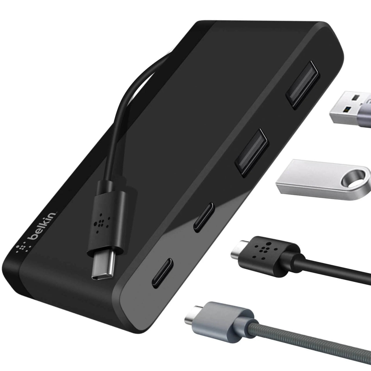Belkin USB-C 4-Port Mini Hub (USB Type-C) - Black