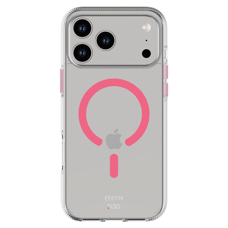 EFM Ibiza Glow In The Dark Case with D3O Zero for iPhone 17 Pro Max - Pink