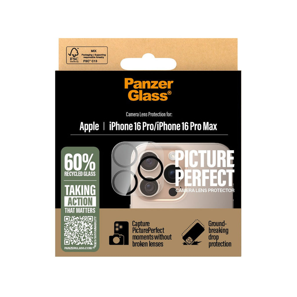 PanzerGlass Picture Perfect Camera Lens Protector for iPhone 16 Pro/16 Pro Max - Clear