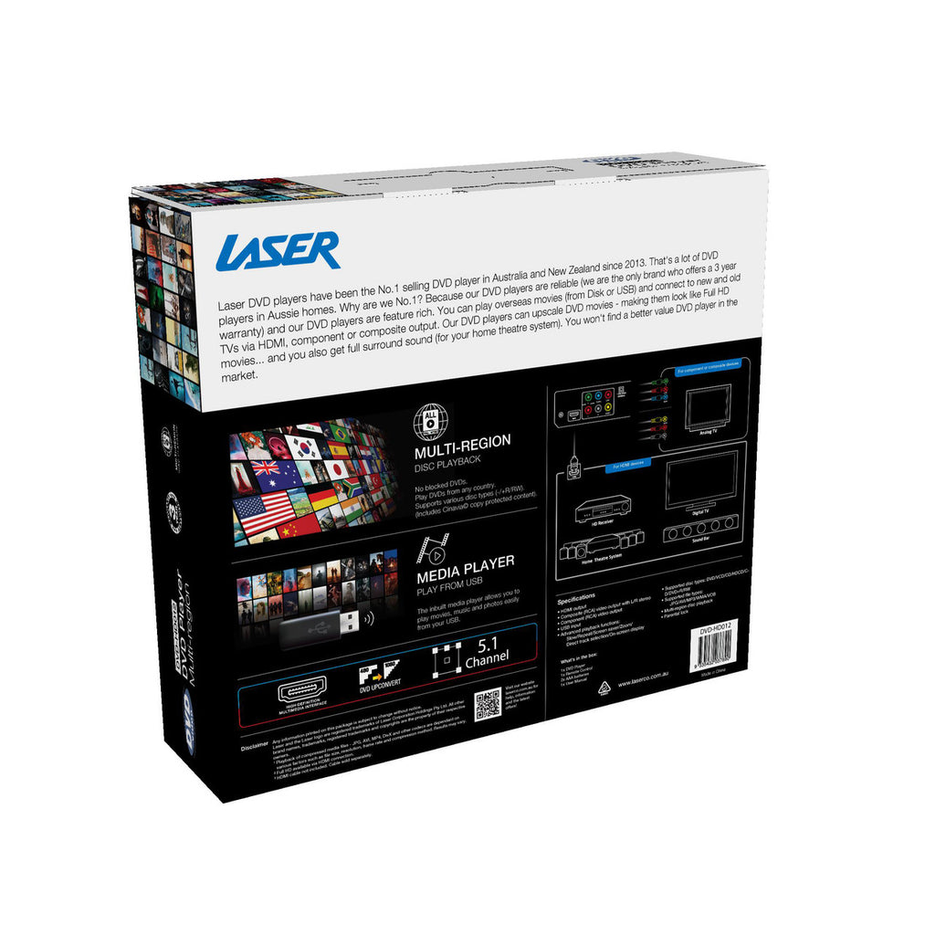Laser Multi-Region DVD Player with HDMI & USB