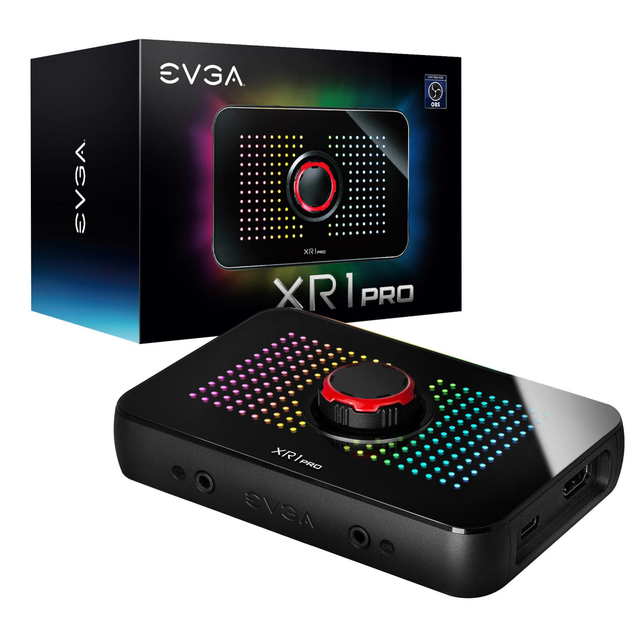 EVGA XR1 Pro Capture Card, 1440p/4K HDR Capture/Pass Through, Certified for OBS, USB 3.1, ARGB, Audi