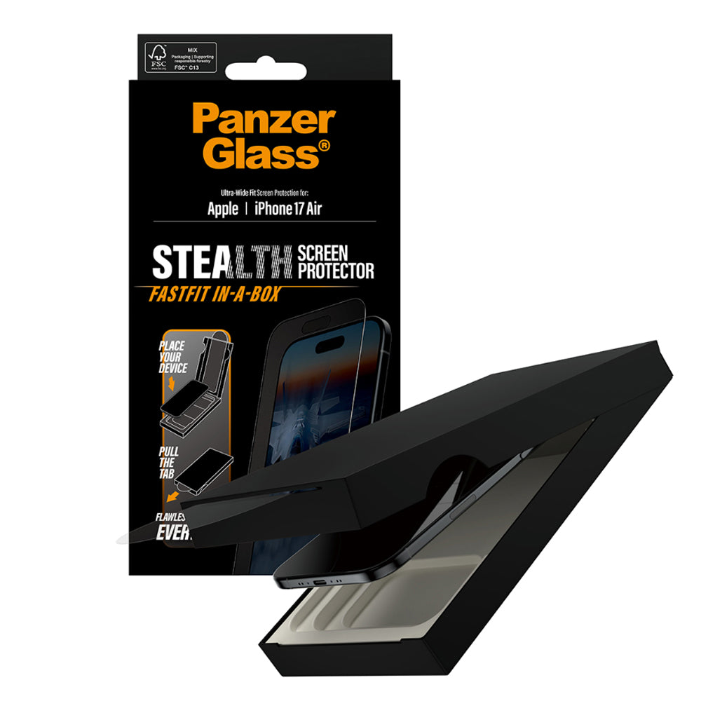 PanzerGlass Ultra-Wide Fit Stealth Screen Protector with Fastfit in-a-box for iPhone Air