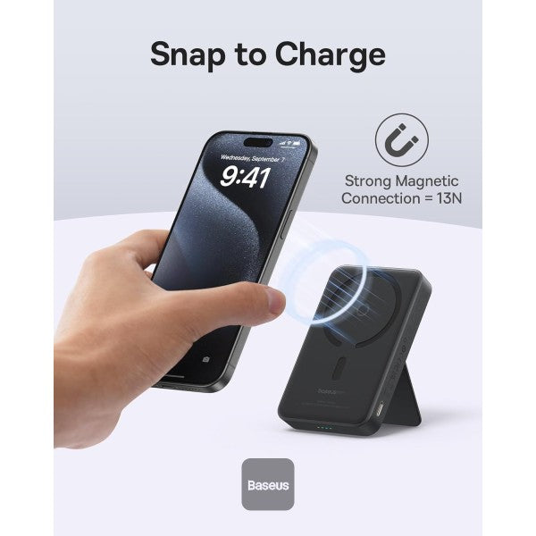 Baseus MagPro Magnetic Bracket Wireless Fast-Charging Power Bank 5000mAh 20W - Black