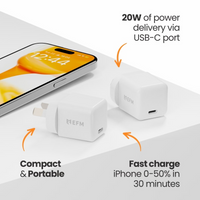 Thumbnail for EFM ECO 20W Wall Charger with Power Delivery and PPS Technology - White