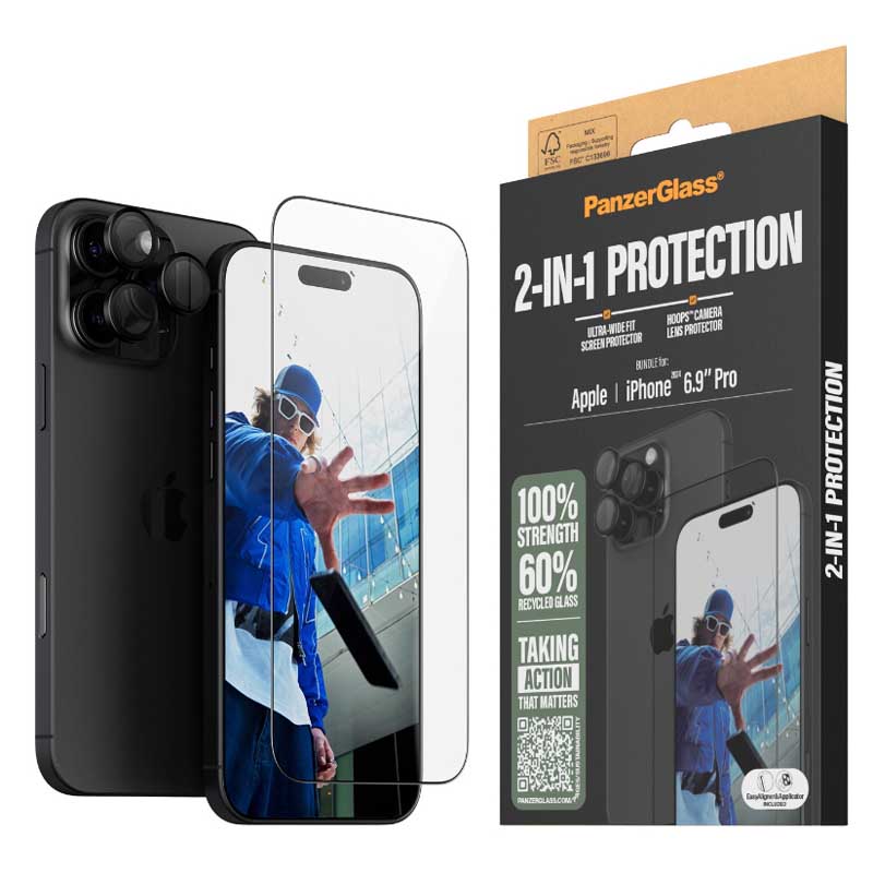 PanzerGlass 2-in-1 Bundle for iPhone 16 Pro Max - Clear