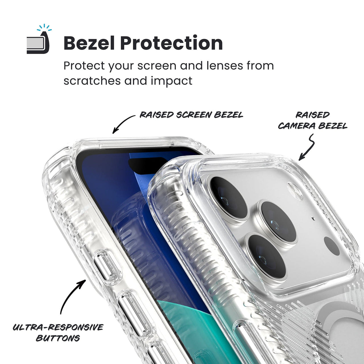 Speck Presidio Clear Grip for iPhone 17 Pro - Clear/Silver