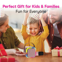 Laser Mini Karaoke Speaker 2 Wireless Mics - Pink