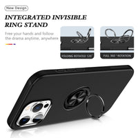 Thumbnail for Blacktech Slim Style Magnetic Ring Stand with Case for Samsung Galaxy S26 Ultra - Black