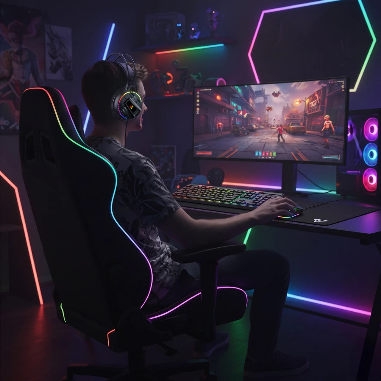 Laser 4-in-1 RGB Gaming Keyboard and Mouse Bundle
