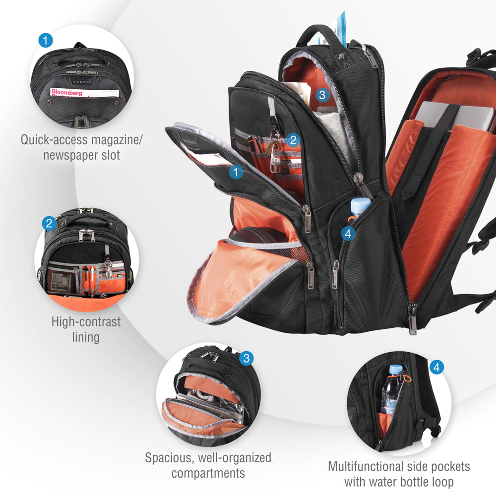 Everki 13" To 17.3" Atlas Checkpoint Friendly Backpack