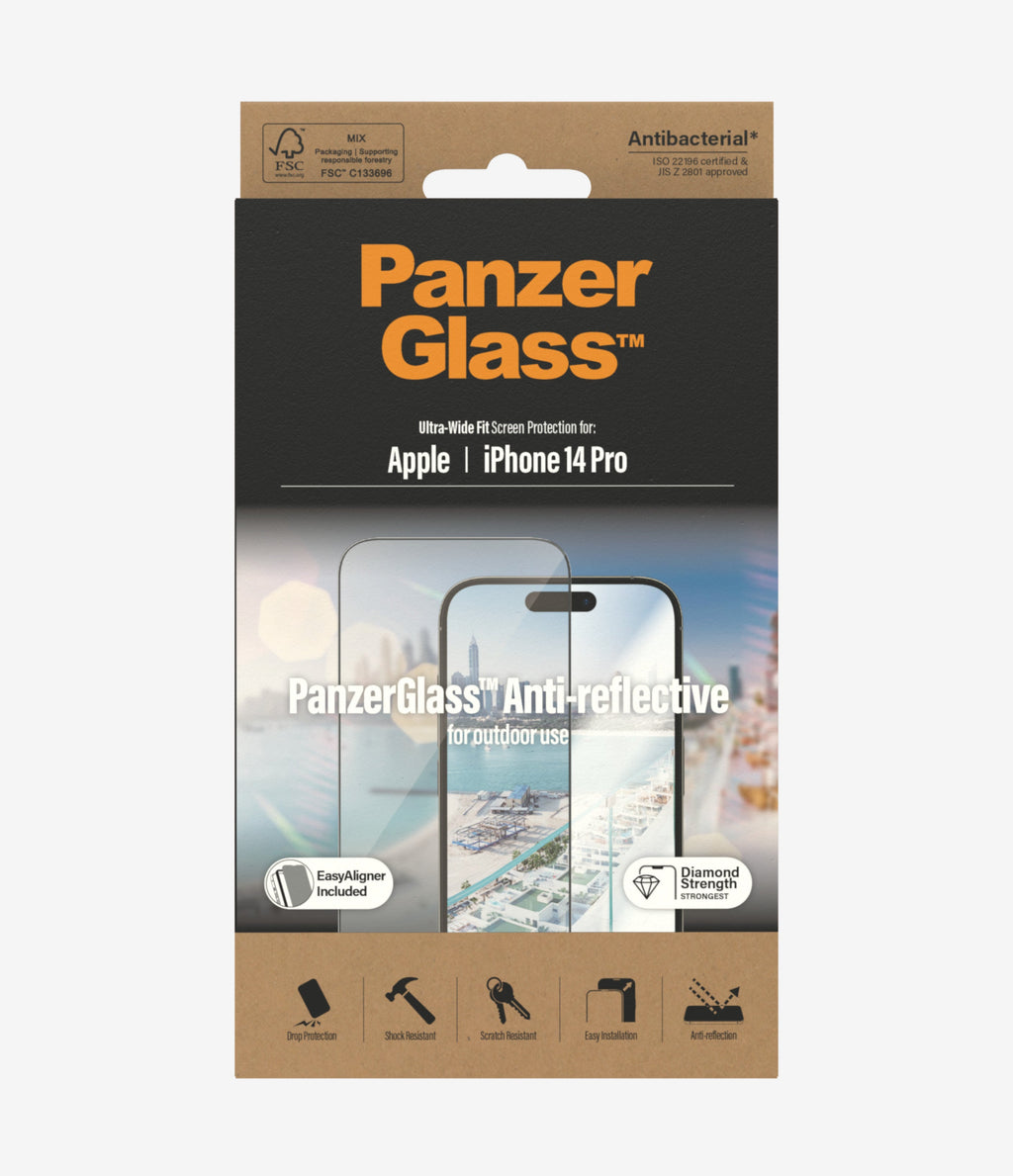 PanzerGlass Ultra-Wide Fit Anti Glare/ Anti-reflective Screen Protector for iPhone 14 Pro