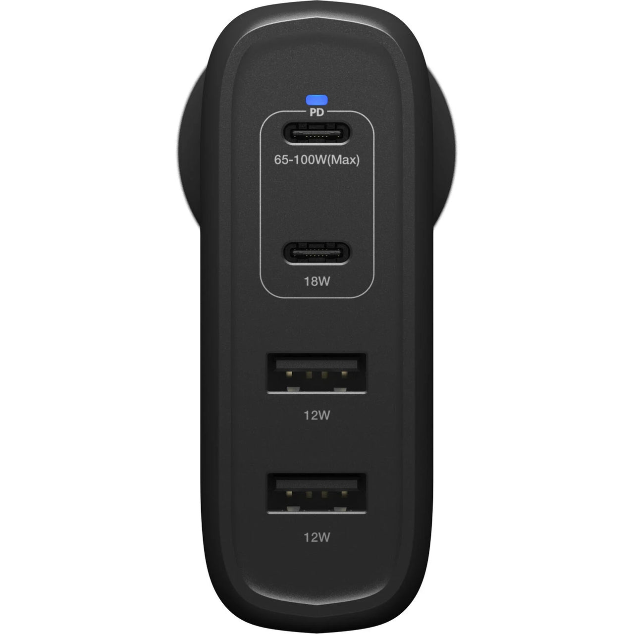 OtterBox 100W Four Port USBC (Type I) PD Fast GaN Wall Charger - Black