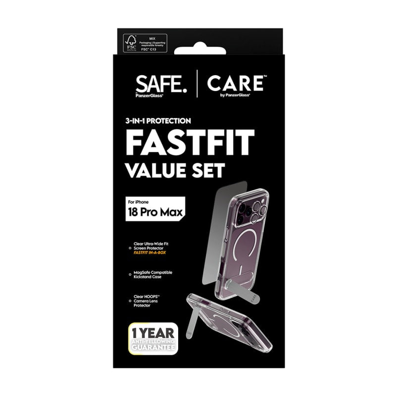 PanzerGlass 3-in-1 Protection Bundle for iPhone 18 Pro Max - Clear