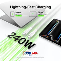 Thumbnail for Belkin Boost Charge Pro USB-C to C 240W Braided Cable 1m Universally Compatible - White