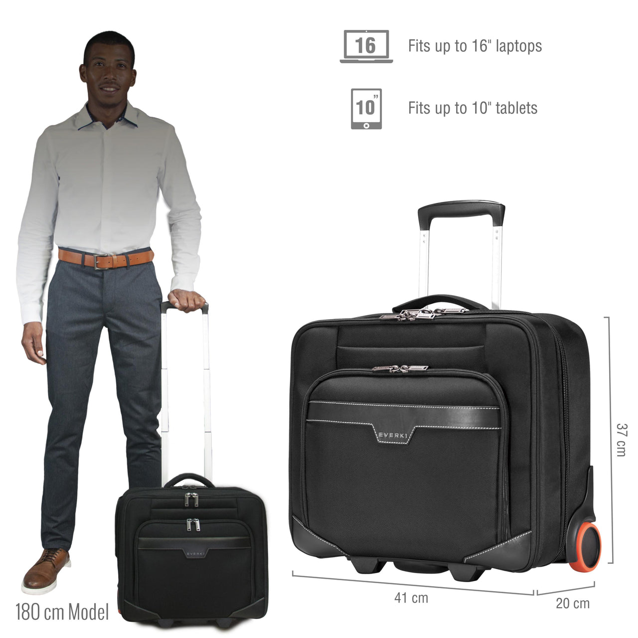 Everki Journey Laptop Trolley Rolling Briefcase upto 11-Inch to 16-Inch