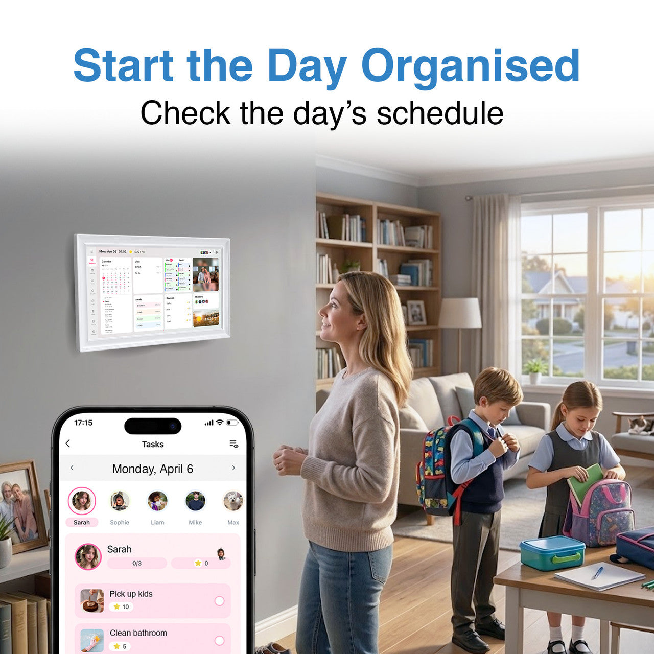 Laser Digital Calendar 15.6 Inch Touch Screen - White - NO Subscribtion Fee