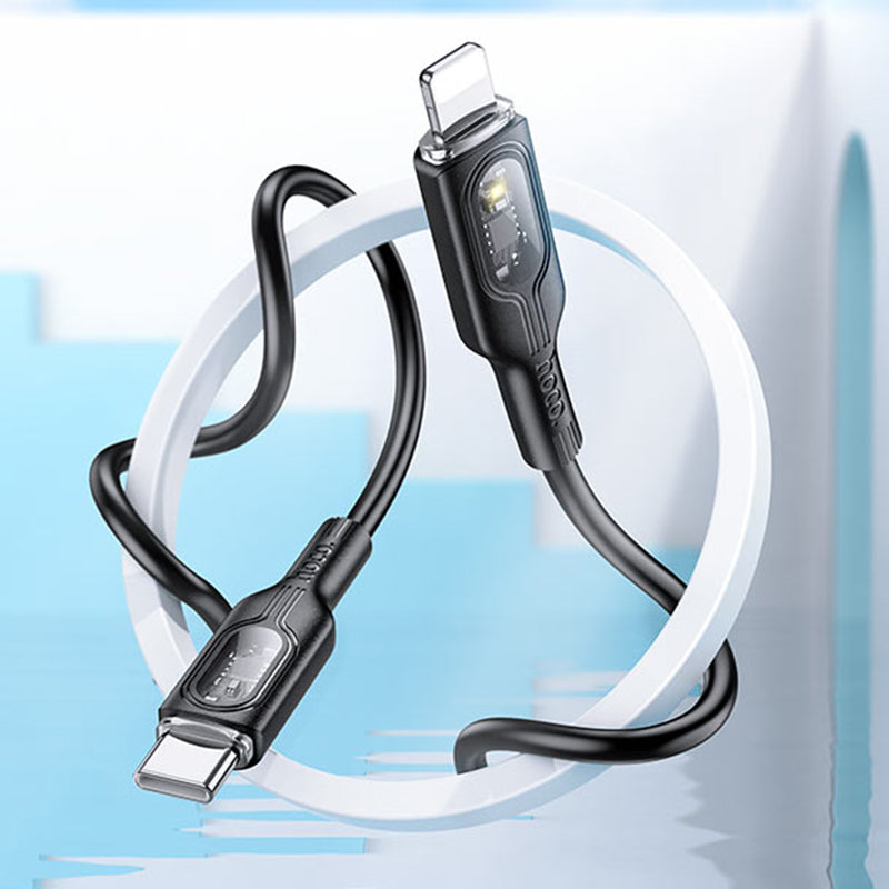 Hoco U150 60W Charging Data Cable C to C with Stand Exquisite Bracket - Black