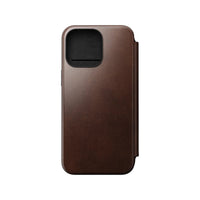 Thumbnail for Nomad Leather Folio Case for iPhone 15 Pro Max - Brown - Horween