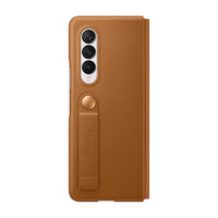 Thumbnail for Samsung Leather Flip Cover for Galaxy Fold 3 - Camel Brown