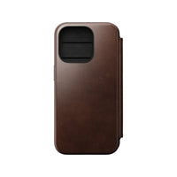 Thumbnail for Nomad Leather Folio Case for iPhone 15 Pro - Brown - Horween