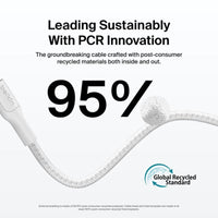 Thumbnail for Belkin Boost Charge Pro USB-C to C 240W Braided Cable 1m Universally Compatible - White