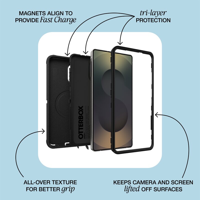 OtterBox Defender Pro Case with Magnets for Samsung Galaxy S26 - Black
