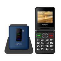 Thumbnail for Aspera F50 Seniors 4G BIG button FLIP mobile phone with CRADLE 2024 MODEL - Black-OPEN BOX