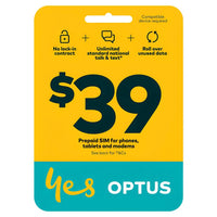 Optus $39 Prepaid Sim Card Starter Kit Pack
