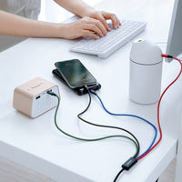 Thumbnail for Baseus 4 in 1 Nylon Braided Cable (2 x Lightning / Type-C / Micro USB) 3.5A 1.2m  - Black