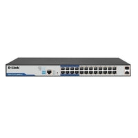 D-Link 26-Port Gigabit Smart Managed PoE+ Switch with 24 PoE+ Ports (8 Long Reach) + 2 SFP Ports - Grey
