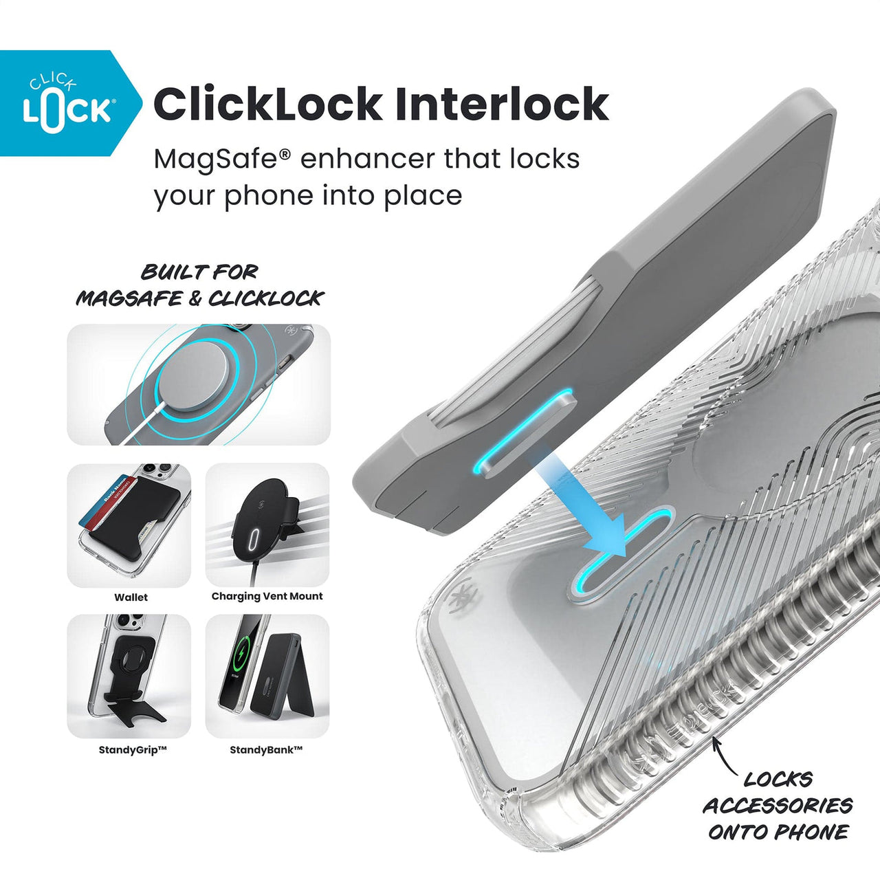 Speck Presidio Clear Grip for iPhone 17 Pro Max - Clear/Silver