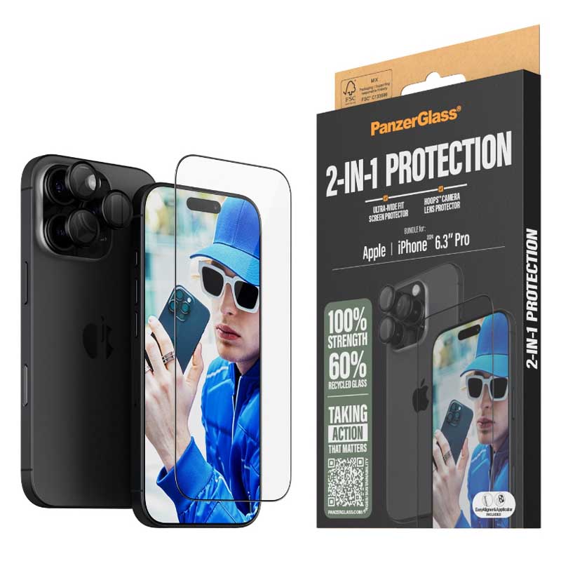 PanzerGlass 2-in-1 Bundle for iPhone 16 Pro - Clear