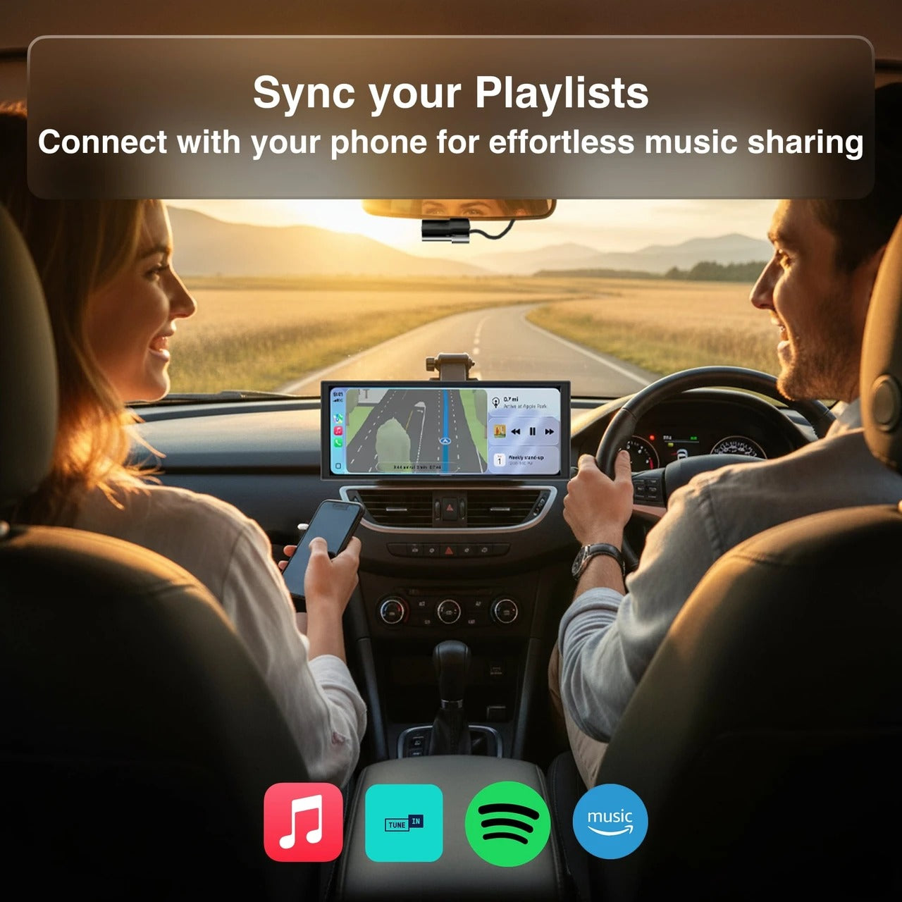 Laser 12-inch CarPlay Android Auto Dual Camera
