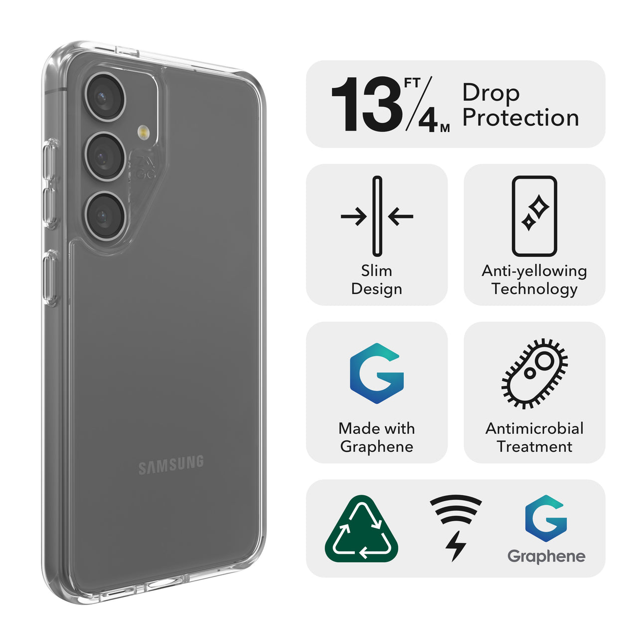 Zagg Crystal Palace Case for Samsung Galaxy S24 Plus - Clear