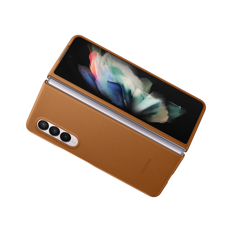 Samsung Leather Cover for Galaxy Fold3 - Camel