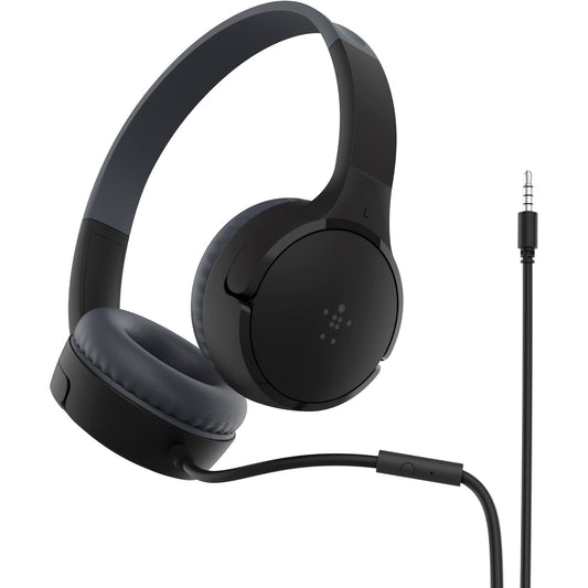 Belkin Soundform Mini Wired On-Ear Headphones for Kids - Black