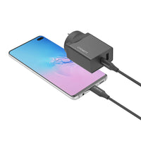 Thumbnail for Cygnett Powerplus 18w Usb-c Pd Ac Charger + Usb-c To Usb-c 1.5m Cable - Black