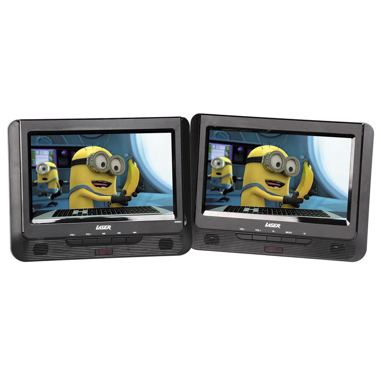 Laser 9" Dual Screen Portable DVD Player for Car- Black
