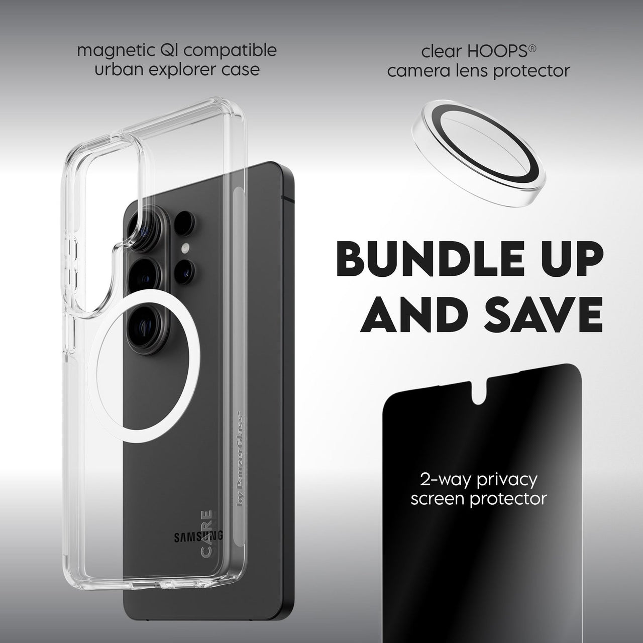 PanzerGlass Care 3-in-1 Privacy Bundle for Samsung Galaxy S26 Ultra - Clear