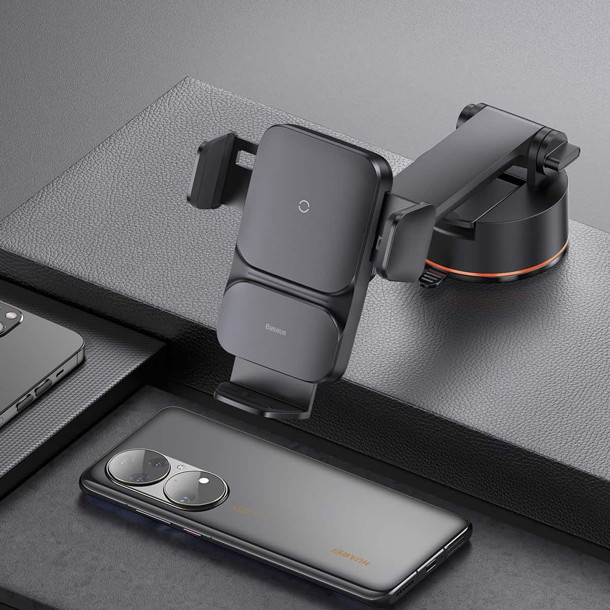 Baseus Wisdom Induction Charger Car Phone Holder On The Dashboard  - Black