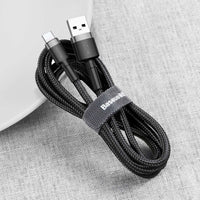 Thumbnail for Baseus USB-A to USB-C Cafule Tough Cable 1M  1 meter - Gray