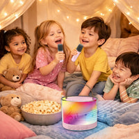 Laser Mini RGB Karaoke Speaker with 2 Wireless Mics - Pink