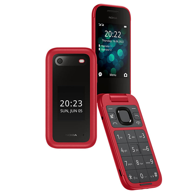 Nokia 2660 Dual SIM 4G FLIP BIG Button Phone Unlocked - Red