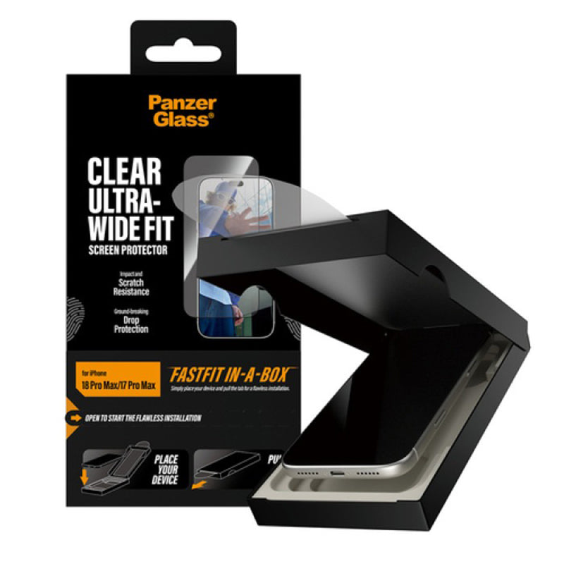 PanzerGlass Ultra-Wide Screen Protector for New iPhone 2026 6.9 Pro Max, 17 Pro Max - Clear