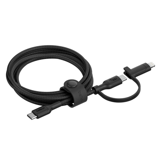 BoostCharge Pro 2-in-1 Cable with USB-C and Lightning Connector 1.5M - Black