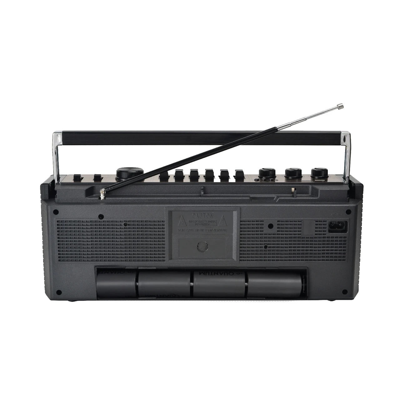 Laser Retro Cassette Boombox with AM FM Radio - Black